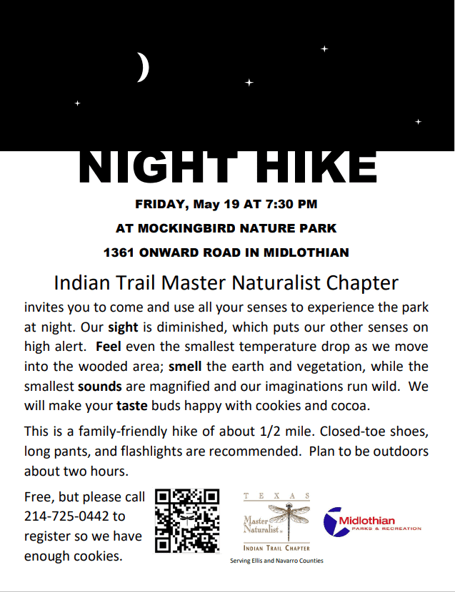 text about night hike in Midlothian