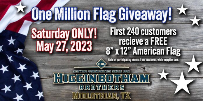 million flag giveaway flyer