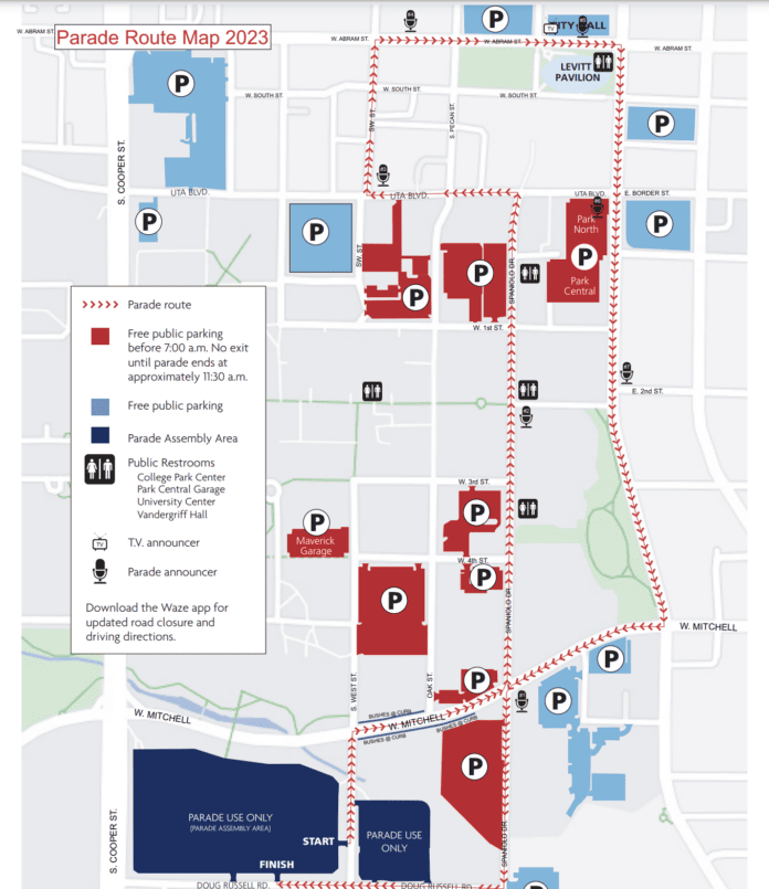 2023 Arlington Parade map