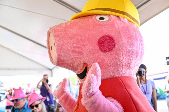 Peppa Pig with hard hat