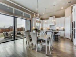kitchen with white cabinets