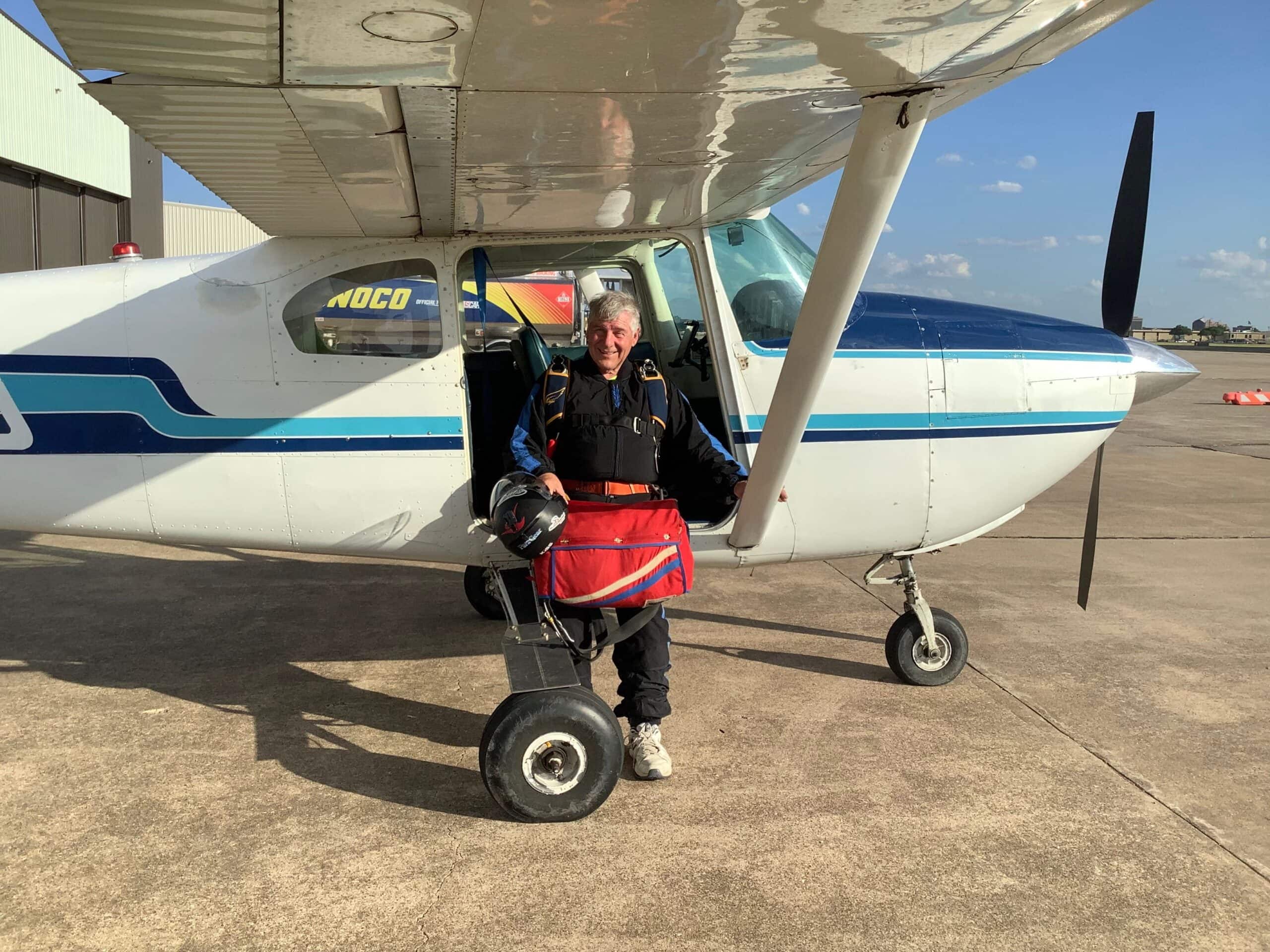 Jack Pyland with plane