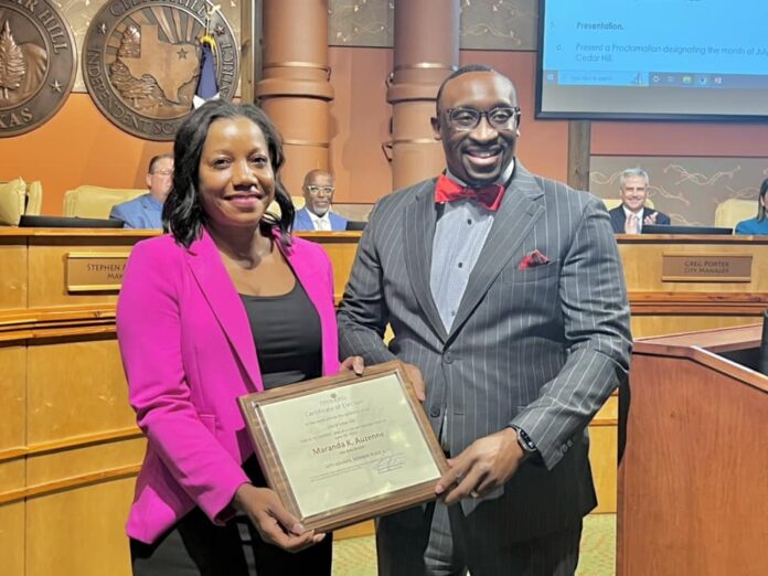 Maranda Auzenne with Cedar Hill Mayor