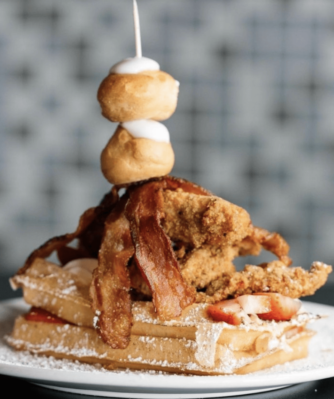 Maple Leaf chicken bacon and waffles