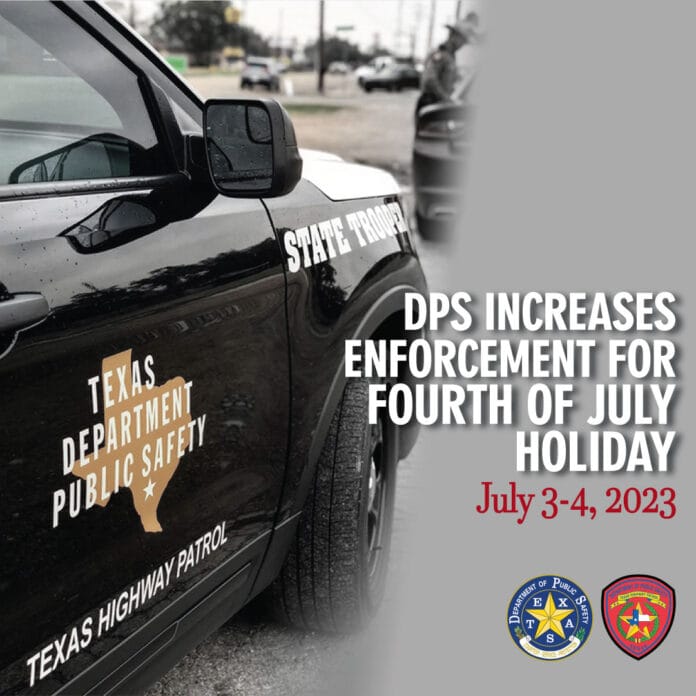 Texas Department public safety vehicle and text