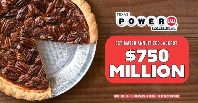 Powerball graphic with pecan pie