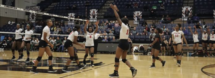 cedar hill volleyball player's action shot