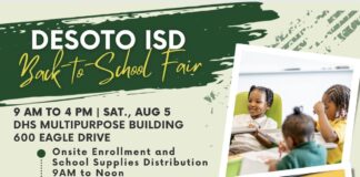 DeSoto ISD Back-to-School Fair Pairs with DeSoto Area Chamber’s See and Taste DeSoto to Prep Families, Community for Upcoming School Year, City Attractions Back to school Fair flyer