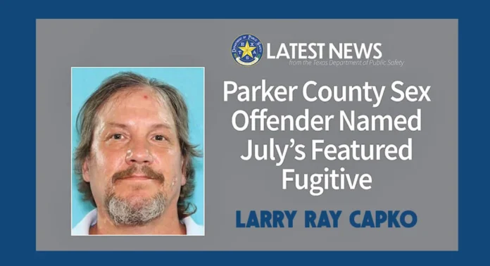 July fugitive graphic with mugshot Larry Capko