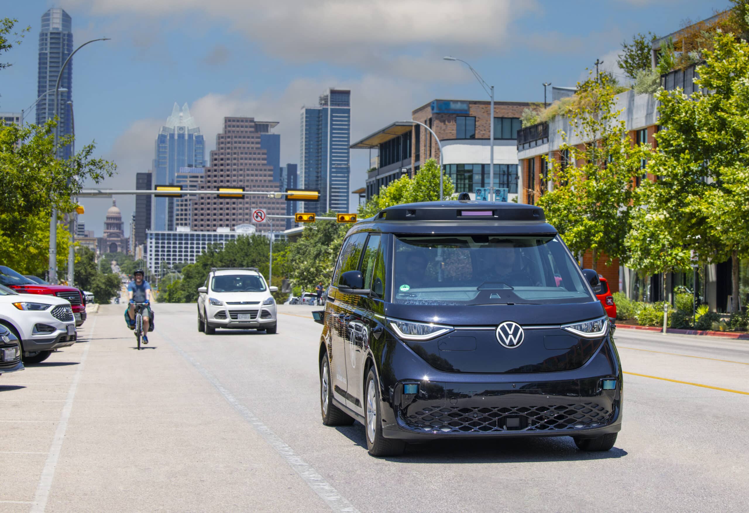 Volkswagen ID Buzz on street of Austin TX