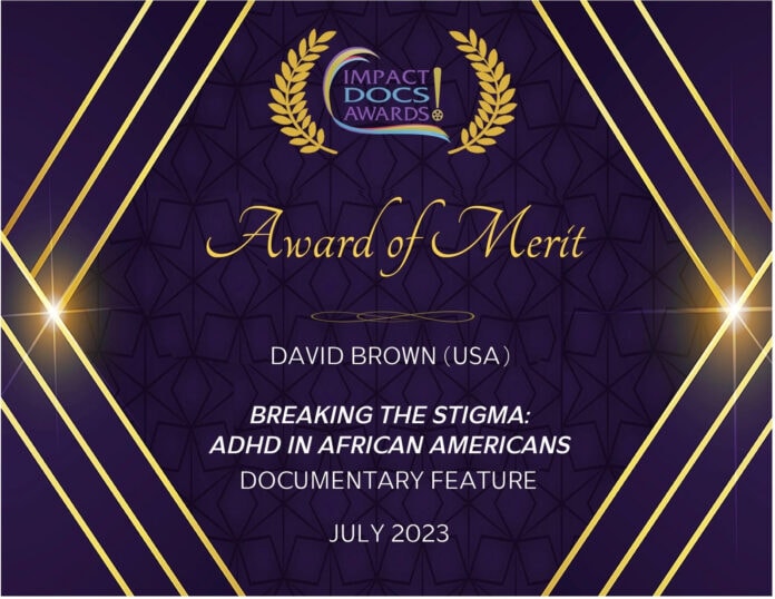 award of merit text on purple background