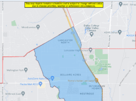 map of mosquito spraying in Lancaster