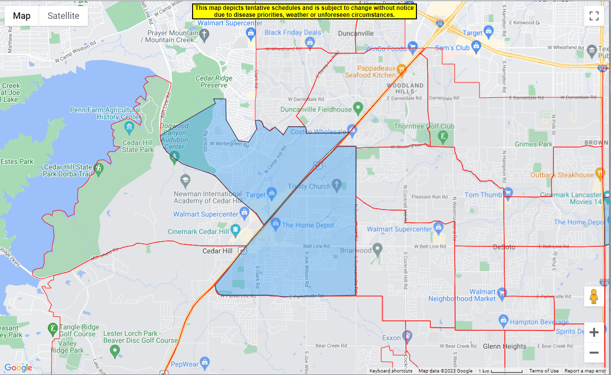 map of Cedar Hill