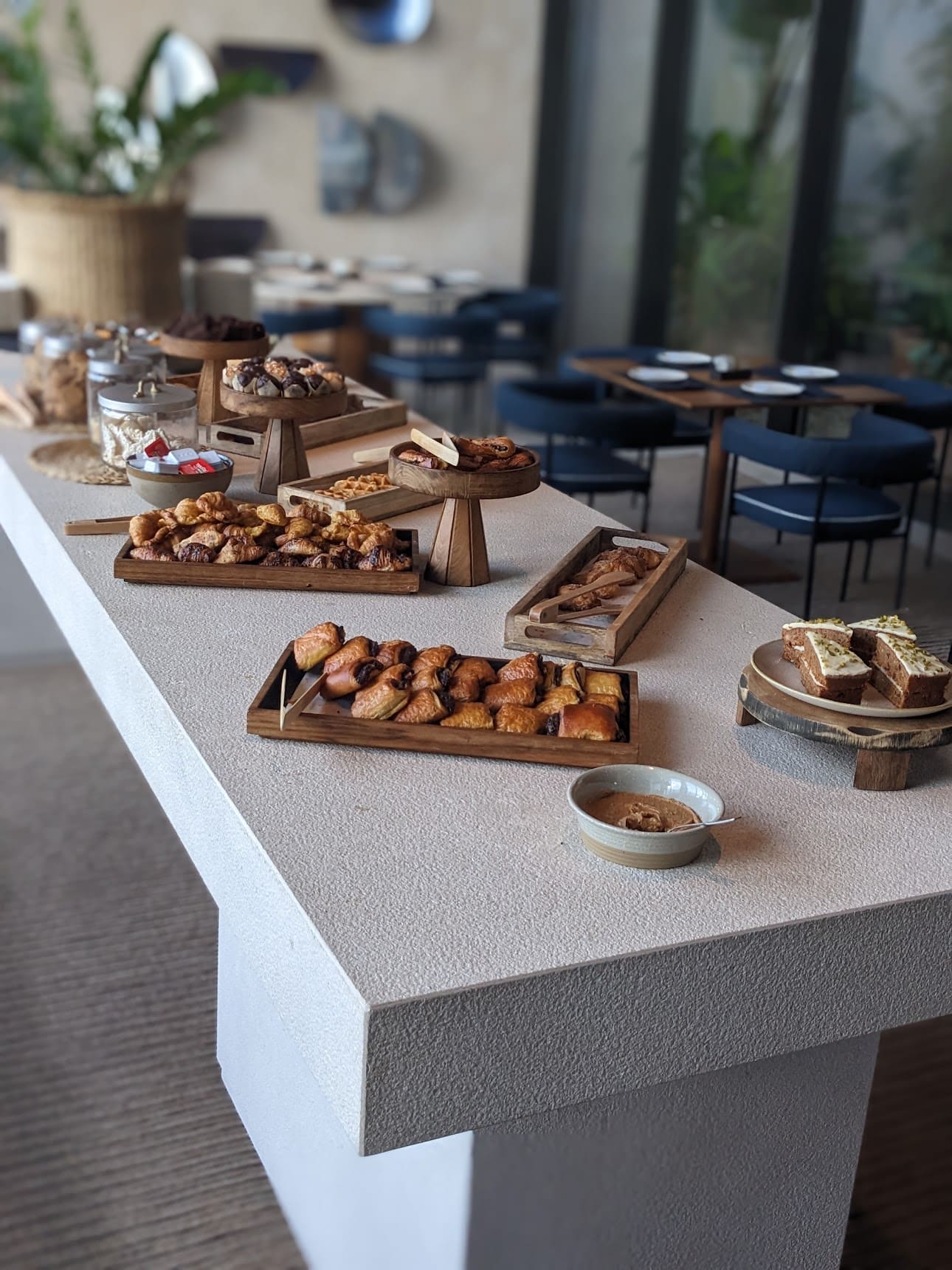 pastries on a long table