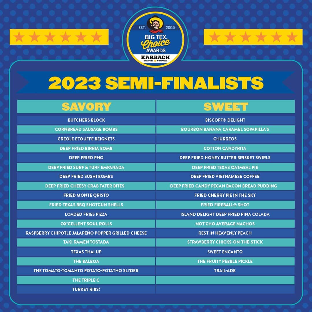 2023 semi finalists state fair foods