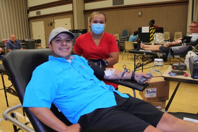 guy giving blood