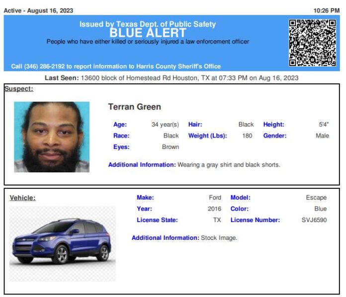 Wanted bulletin Terran Green