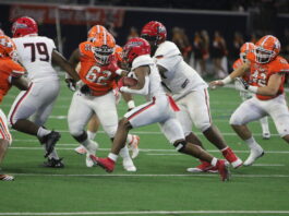 Cedar Hill football players action shot