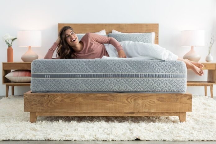 Brentwood Home Brentwood home mattress with woman lying on it
