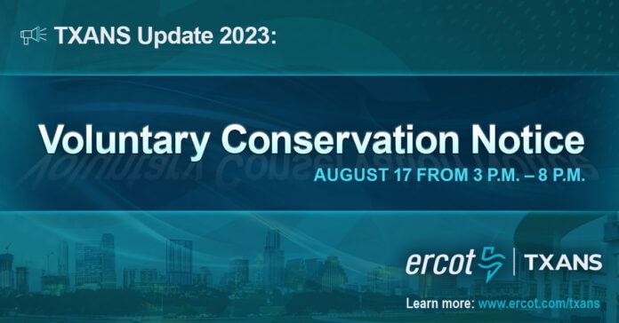ERCOT text voluntary conservation notice