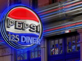 Pepsi 125 diner neon sign