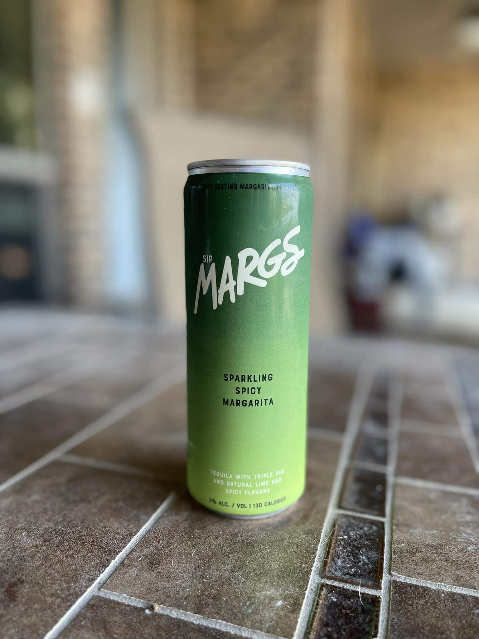 Green can of Margs spicy sparkling margarita
