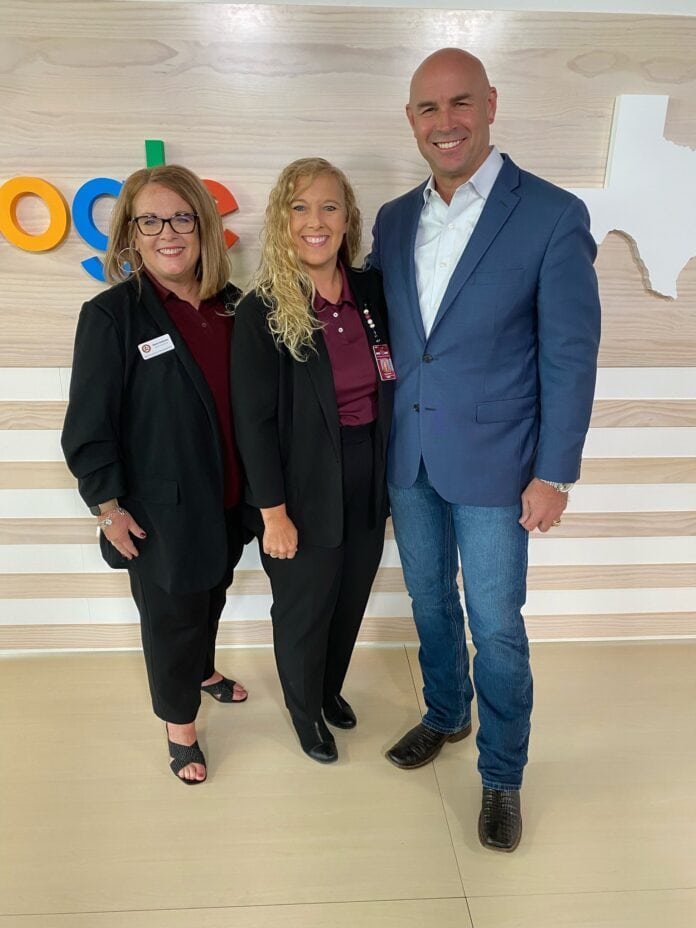 ROISD Superintendent Brenda Sanford and ROISD Education Foundation Executive Director Karen Anderson with U.S. Rep. Jake Ellzey.