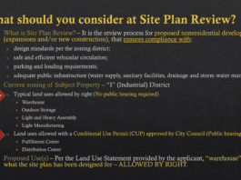 black background with text on site plan review