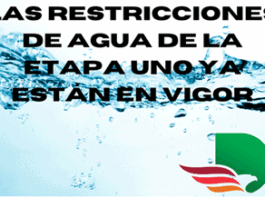 DeSoto text in Spanish about stage 1 water restrictions