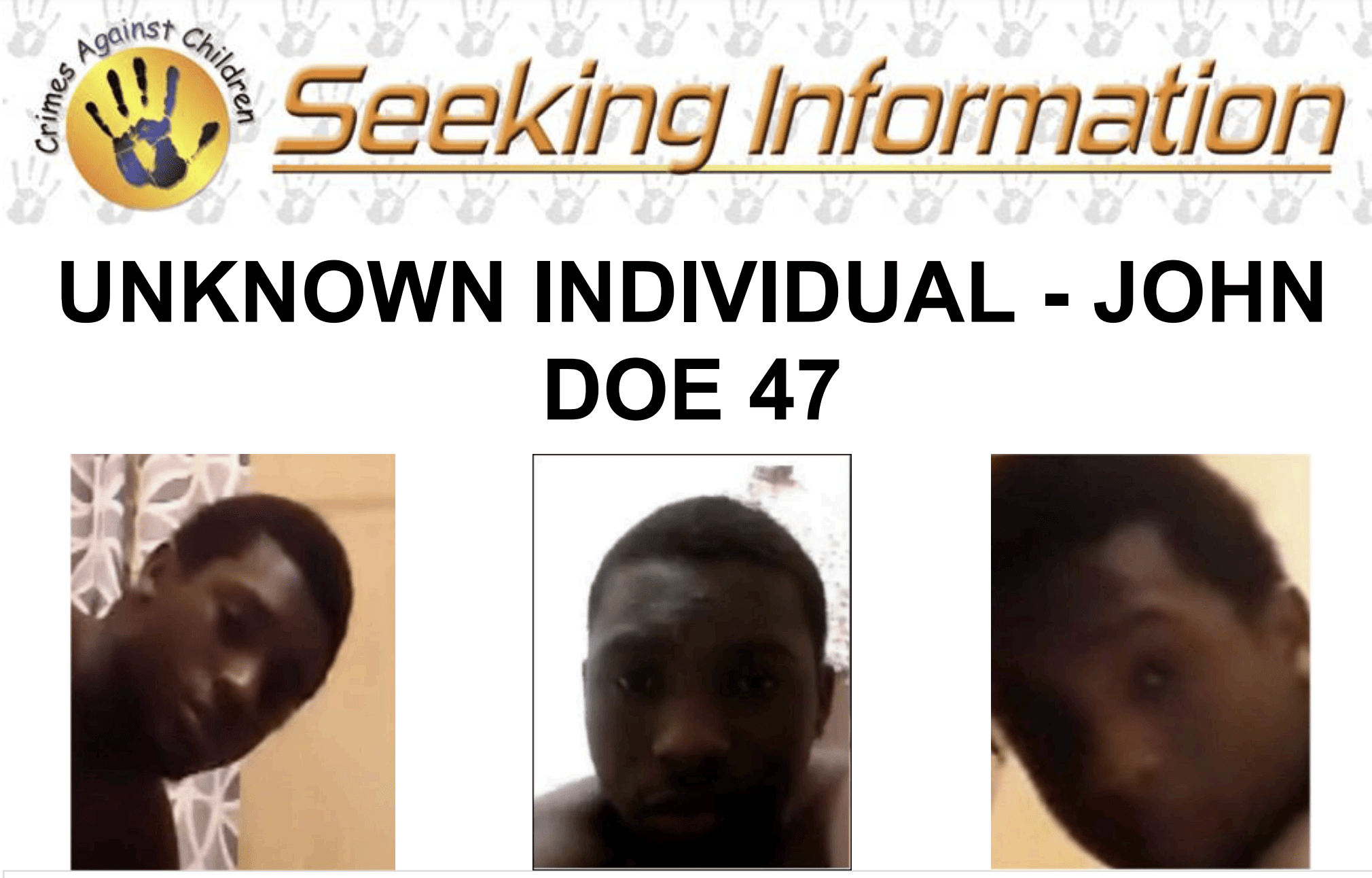 FBI seeks to ID 'John Doe 44' in child sexual exploitation case