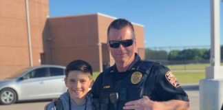 Midlothian Police officer with make student