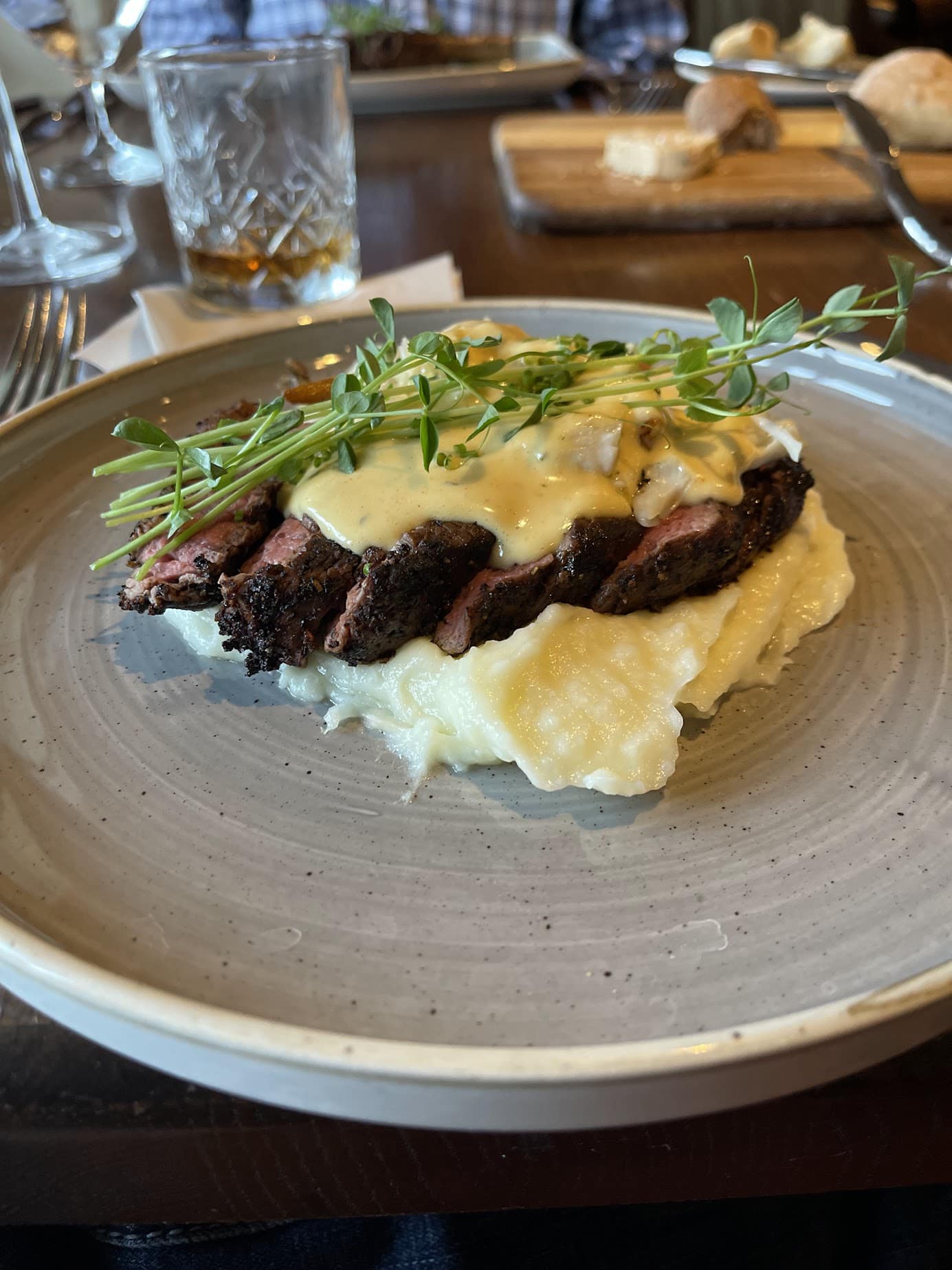 Oscar bison filet on potatoes