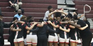 Collins Confident About Cedar Hill Girls Basketball Team girls basketball team huddles