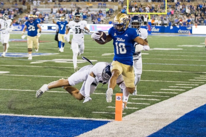 TU vs Rice Tulsa University football player