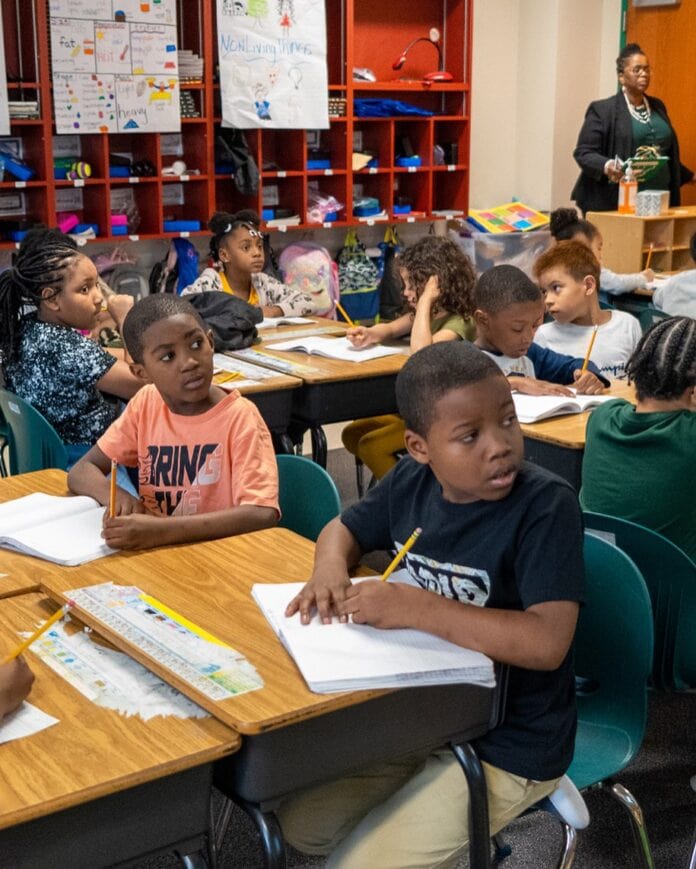 students at desks