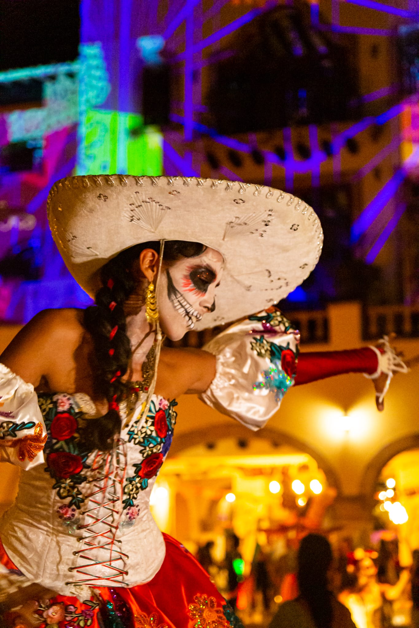 Lady in Day of the Dead costume