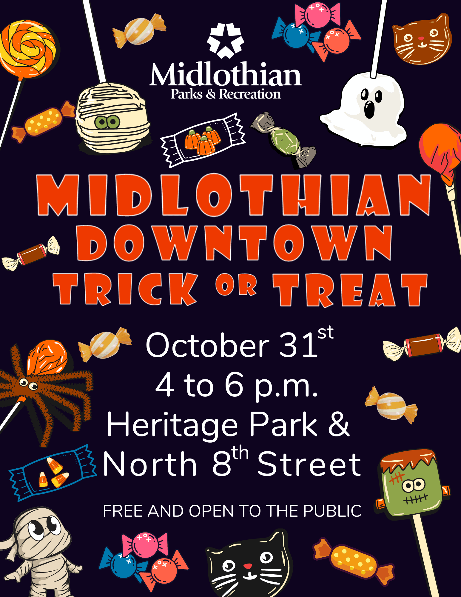 Midlo downtown trick or treat flyer