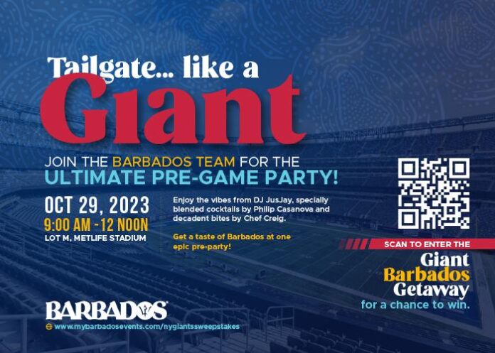 Giants Barbados tailgate flyer