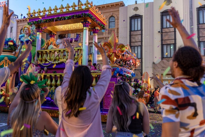 Mardi Gras float at Universal Orlando