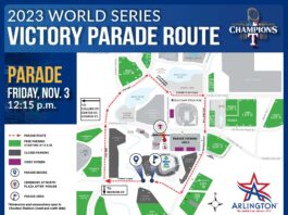 2023 Texas Rangers World Series Victory Parade Map