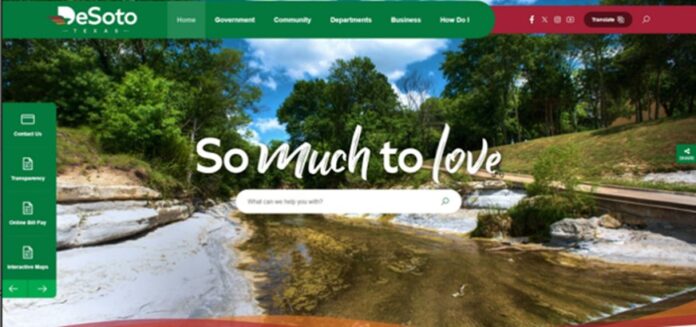 DeSoto website landing page