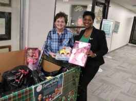 DeSoto Superintendent with toys