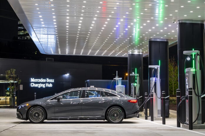 Mercedes-Benz at charging station