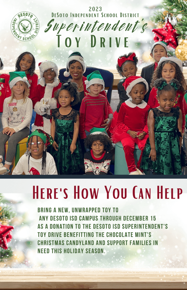 DeSoto ISD toy drive flyer