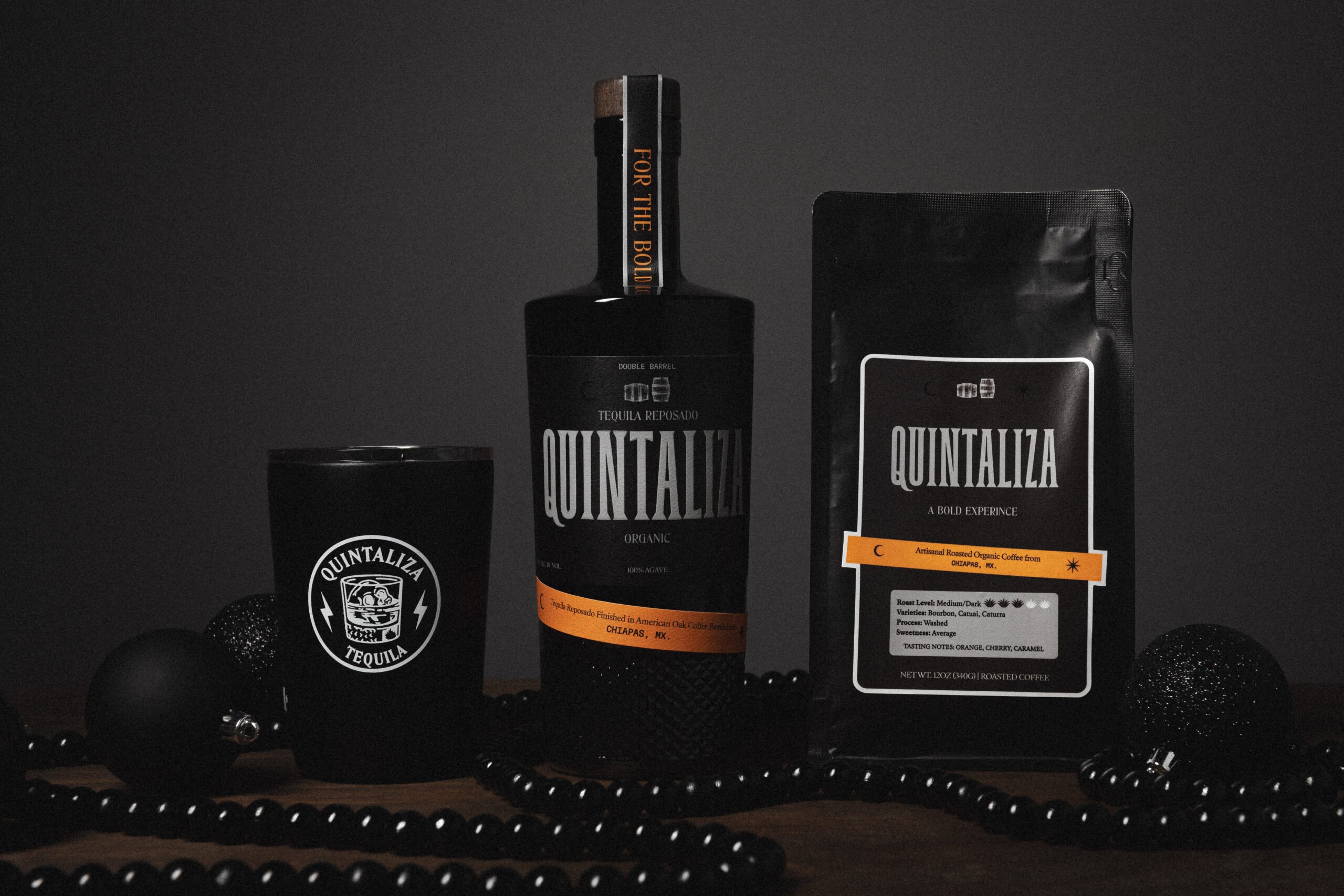  Quintaliza Reposado bottle with cup and coffee