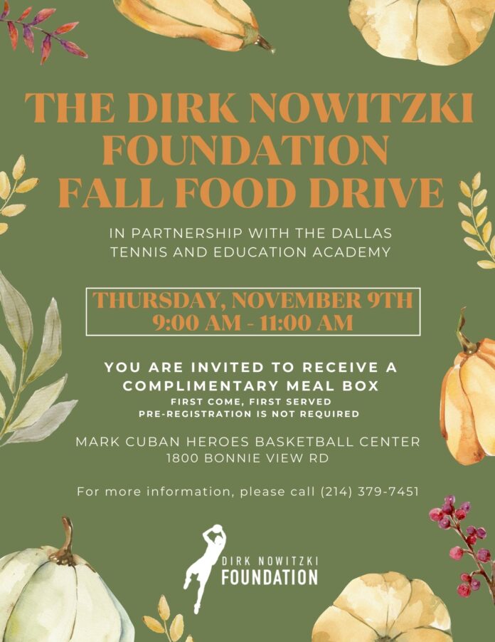Dirk Nowitzki fall food drive flyer