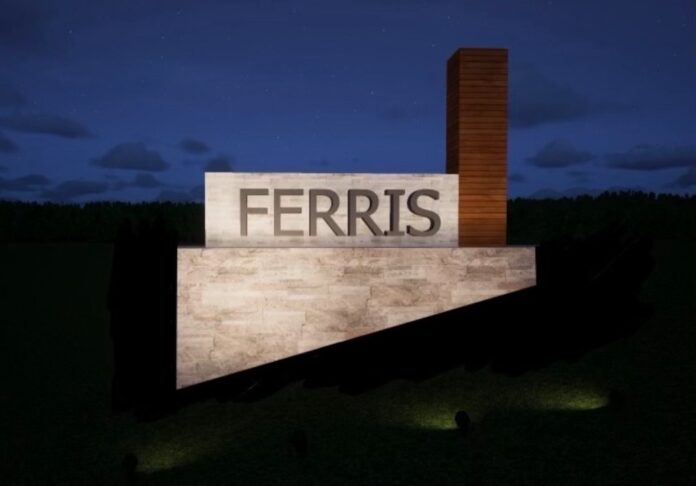 Ferris city sign