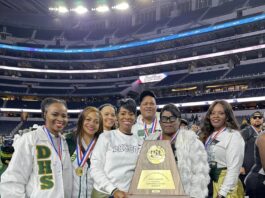 DeSoto ISD School board members and state trophy