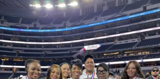 DeSoto Eagles Blast Way to Another State Title DeSoto ISD School board members and state trophy