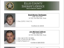 Mugshots for Lauren Chambers, Jon Michael Sullivan and Brad Tenhagen